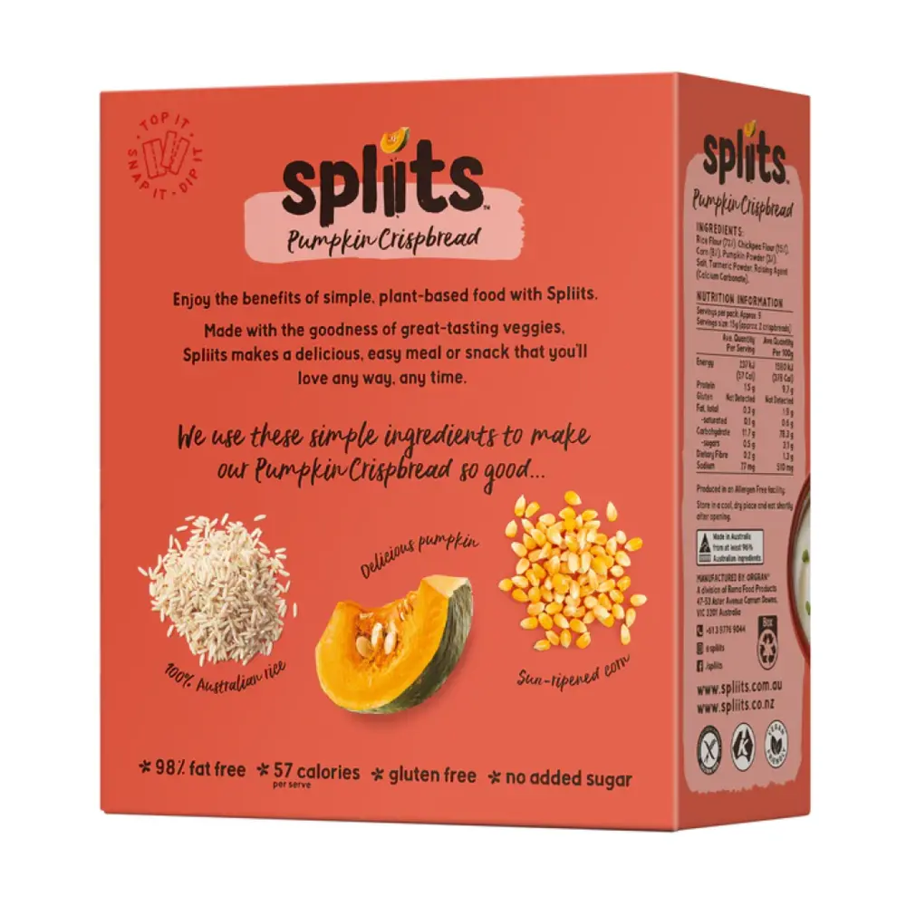 Bánh Bí Đỏ Giòn, Pumpkin Crispbread, Gluten Free (130g) - SPLIITS